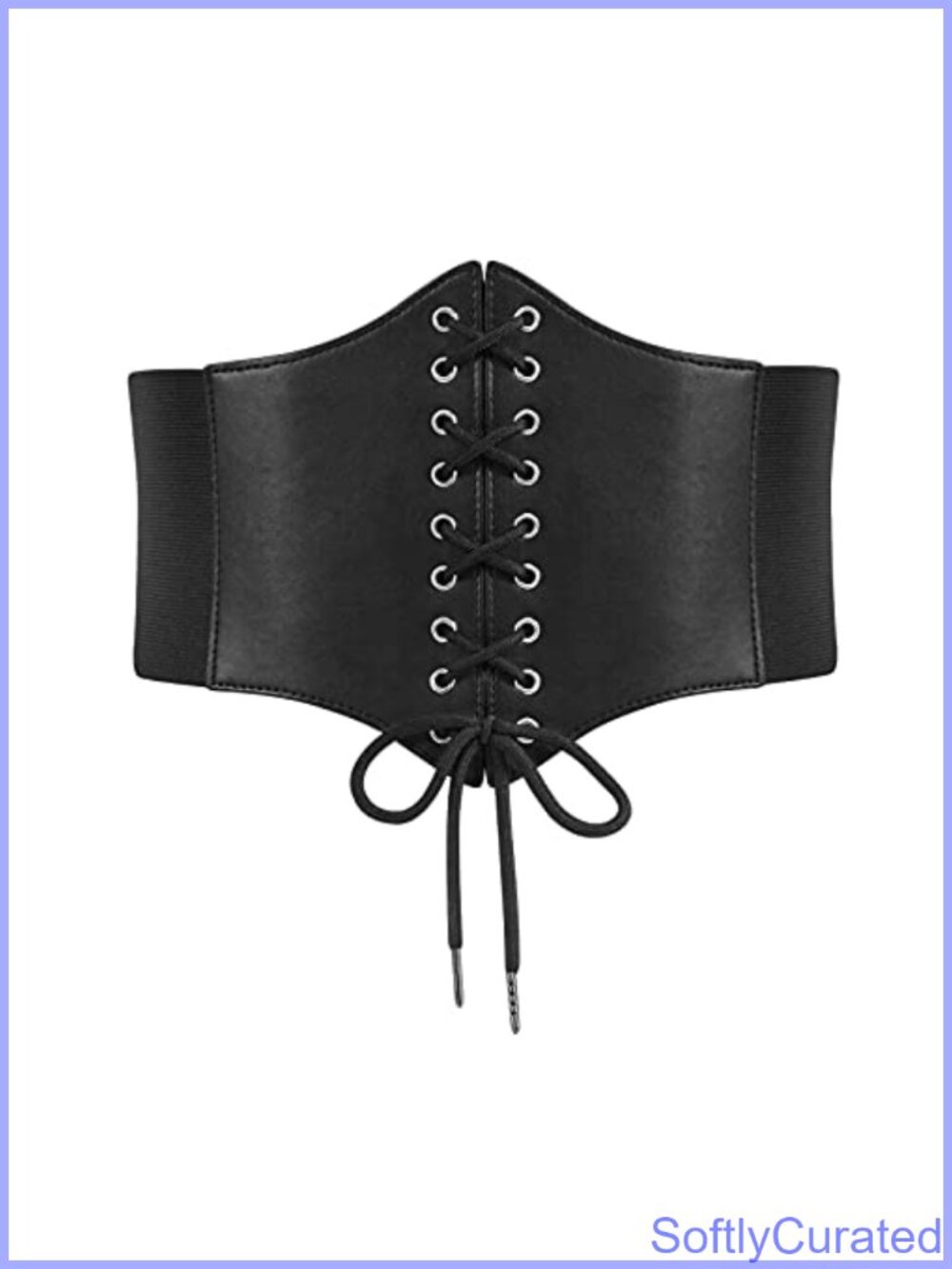 Waspie Corset Waist Belt Lace-up Cinch Belt Elastic Wide Belt Costume